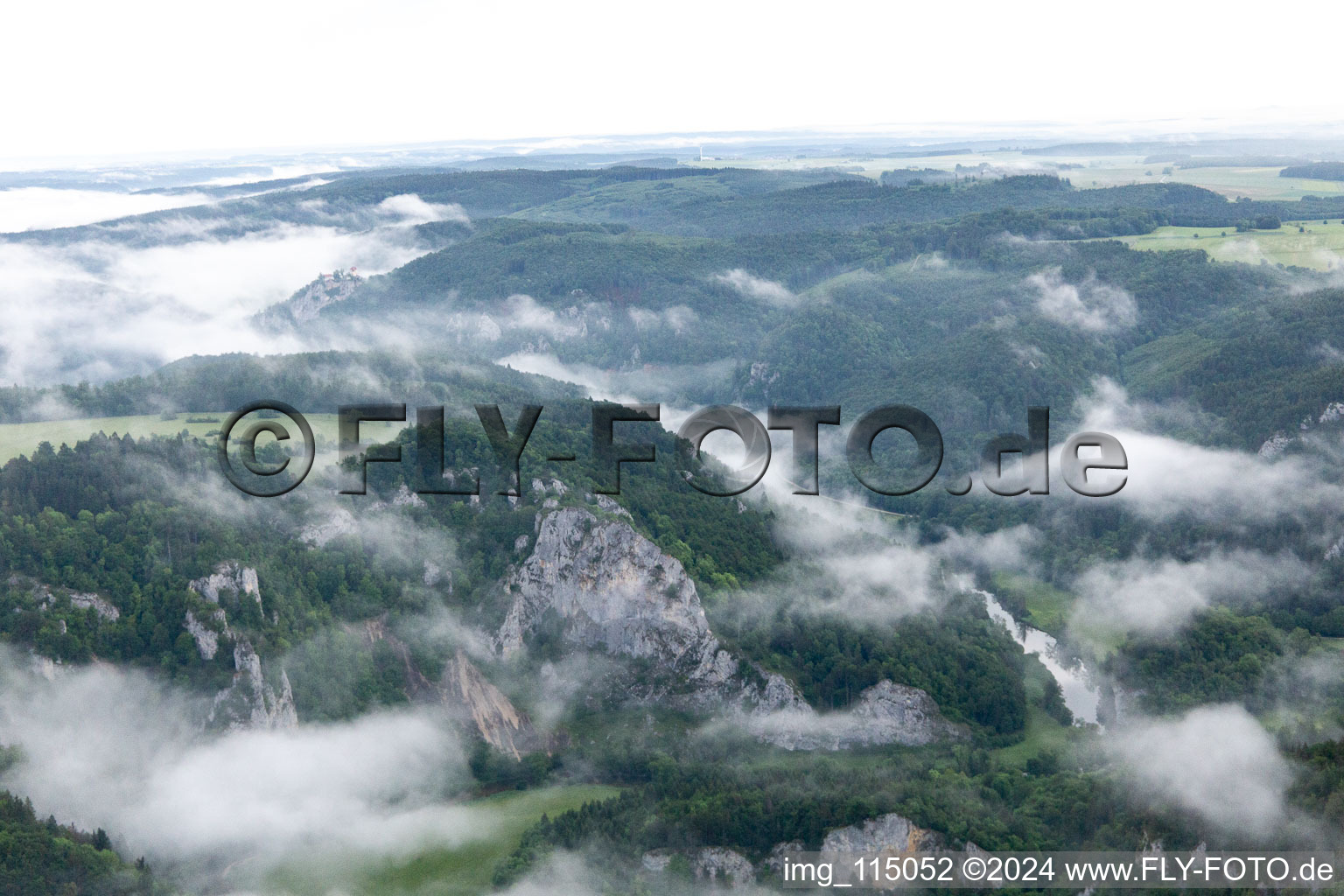 Vue aérienne de Percée du Danube à Fridingen an der Donau dans le département Bade-Wurtemberg, Allemagne