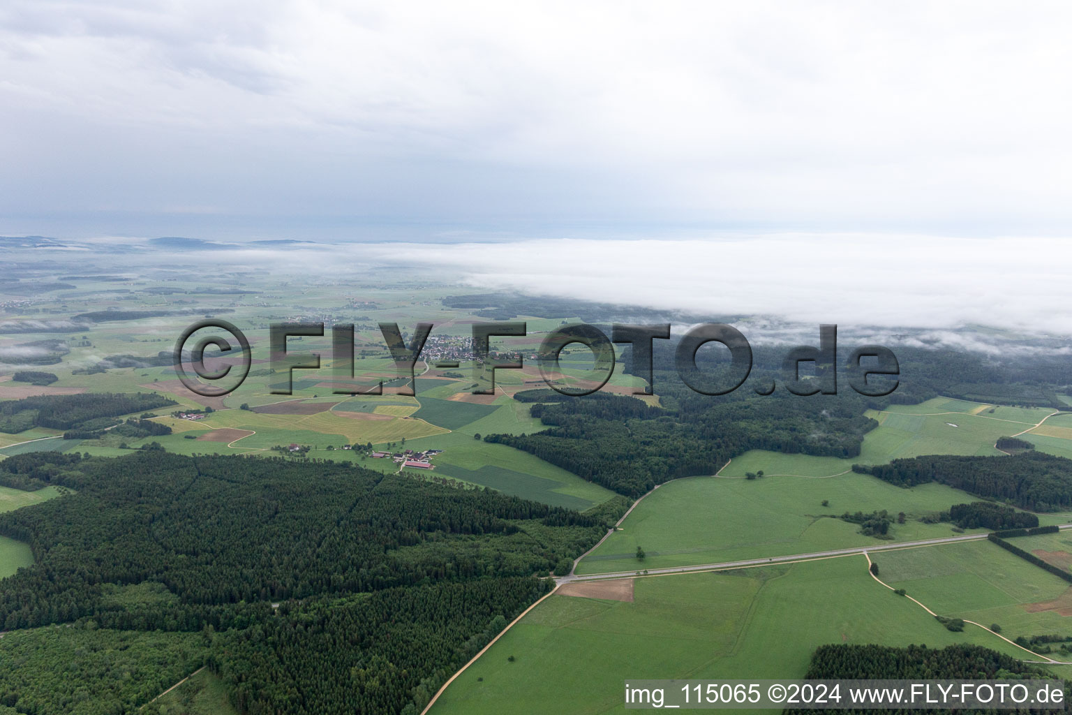 Vue aérienne de Buchheim dans le département Bade-Wurtemberg, Allemagne