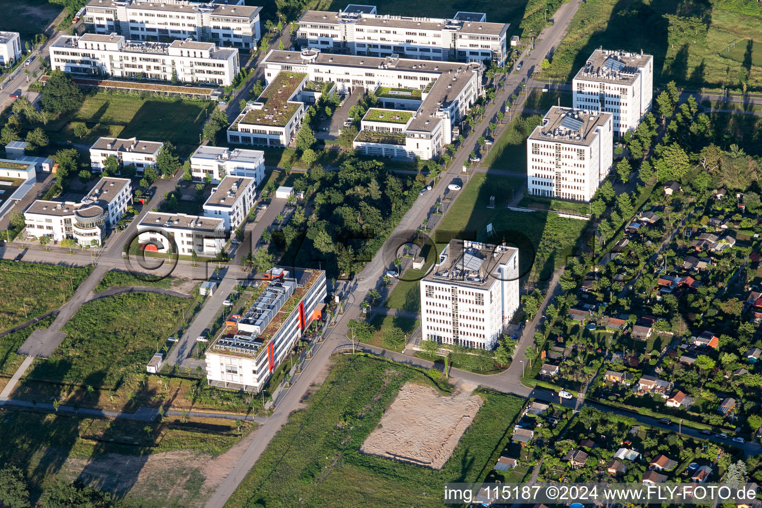 Photographie aérienne de Parc technologique à le quartier Rintheim in Karlsruhe dans le département Bade-Wurtemberg, Allemagne