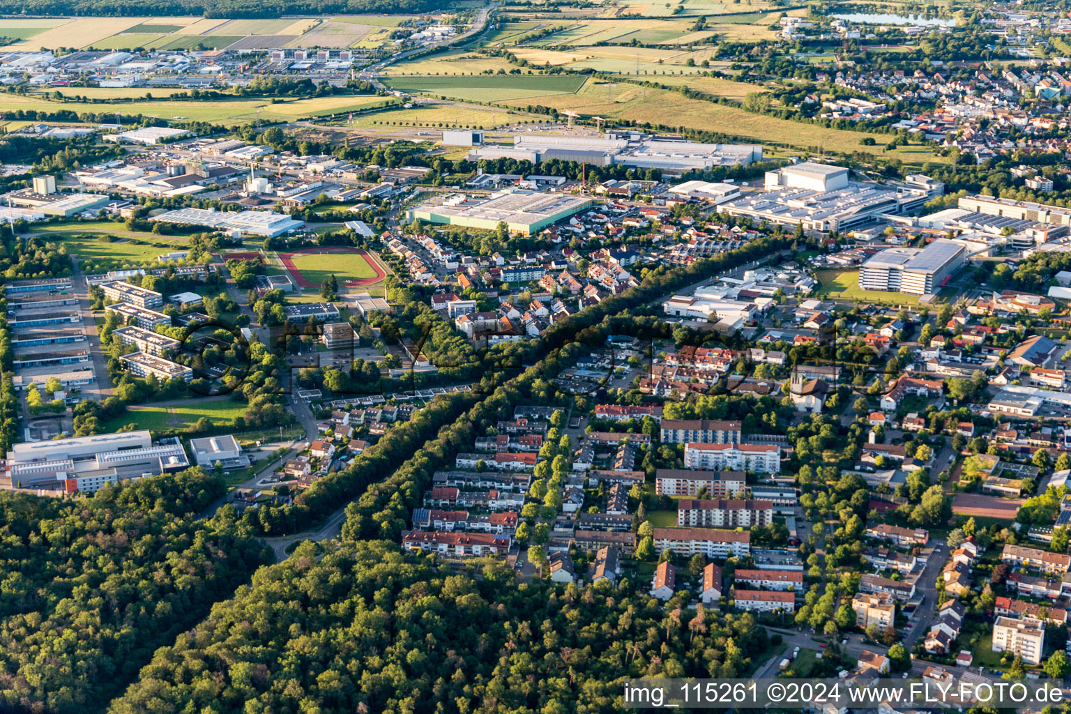 Vue aérienne de Fosse à sel à Bruchsal dans le département Bade-Wurtemberg, Allemagne