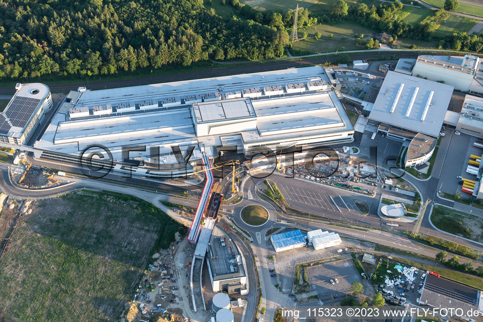 Vue d'oiseau de SEW Eurodrive à le quartier Graben in Graben-Neudorf dans le département Bade-Wurtemberg, Allemagne