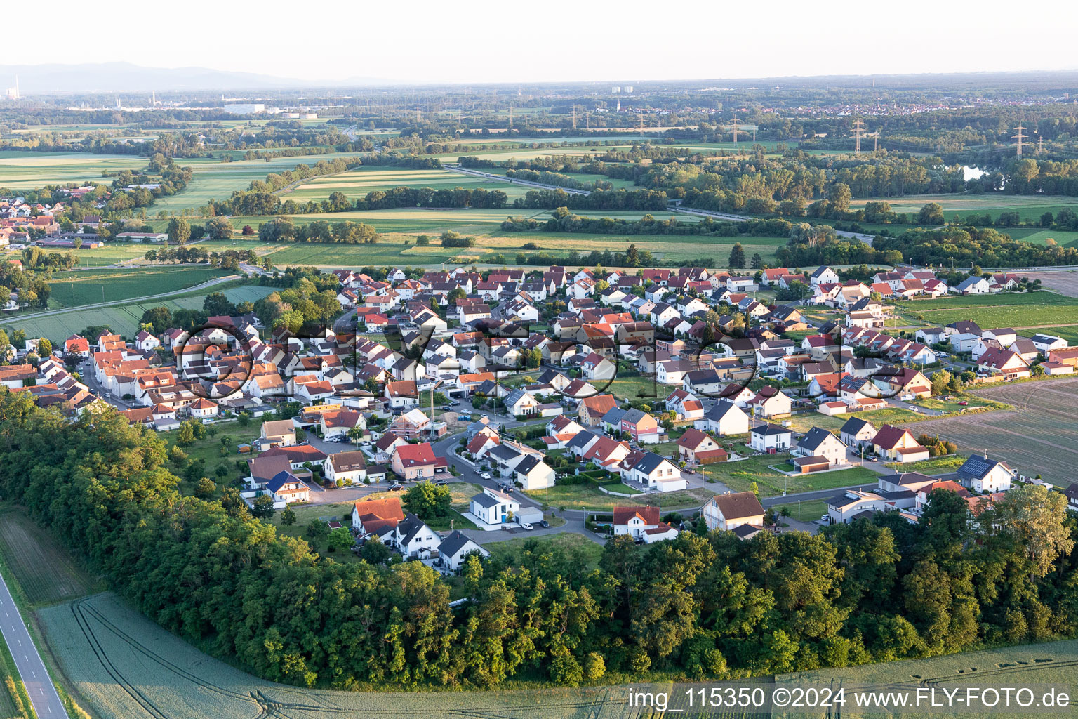 Quartier Hardtwald in Neupotz dans le département Rhénanie-Palatinat, Allemagne vue d'en haut