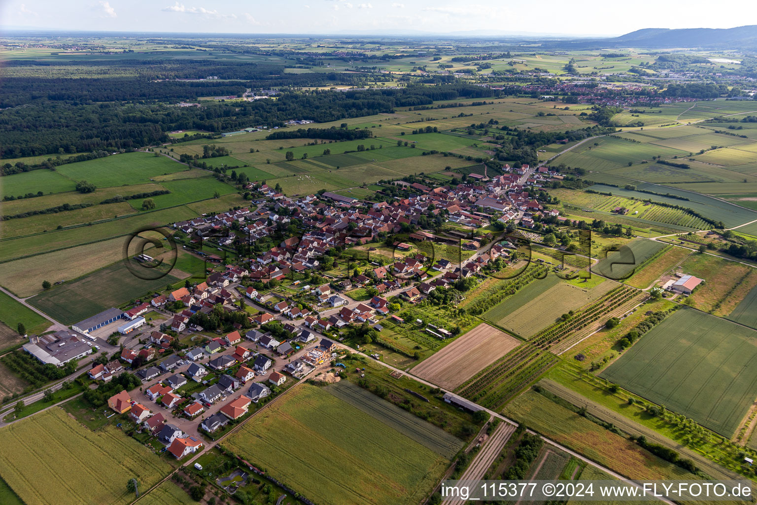 Schweighofen dans le département Rhénanie-Palatinat, Allemagne vue d'en haut