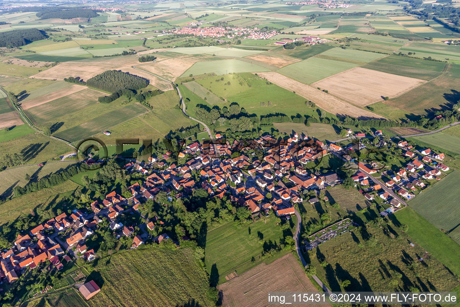 Vue d'oiseau de Mulhausen dans le département Bas Rhin, France