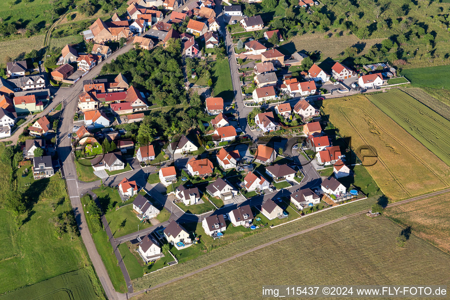 Vue aérienne de Kindwiller dans le département Bas Rhin, France