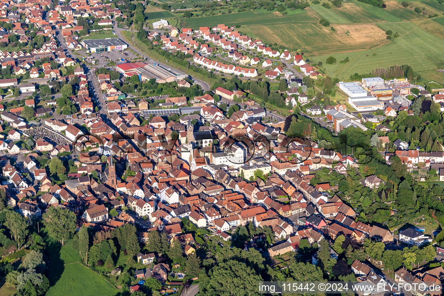 Val de Moder dans le département Bas Rhin, France hors des airs