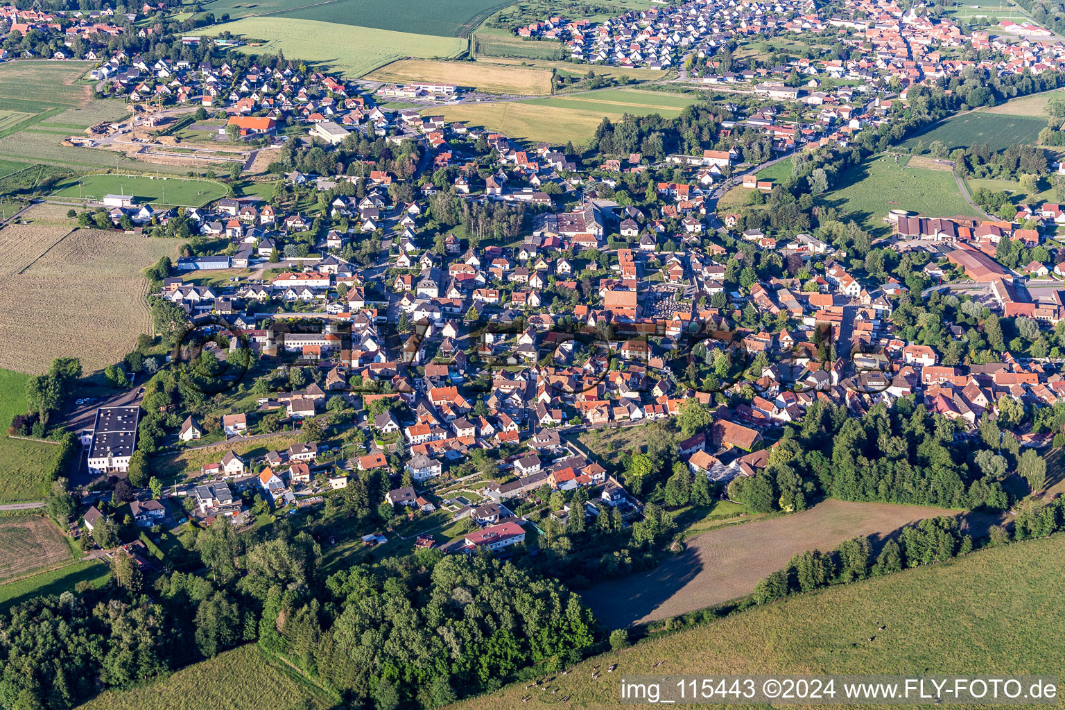 Val de Moder dans le département Bas Rhin, France vue d'en haut