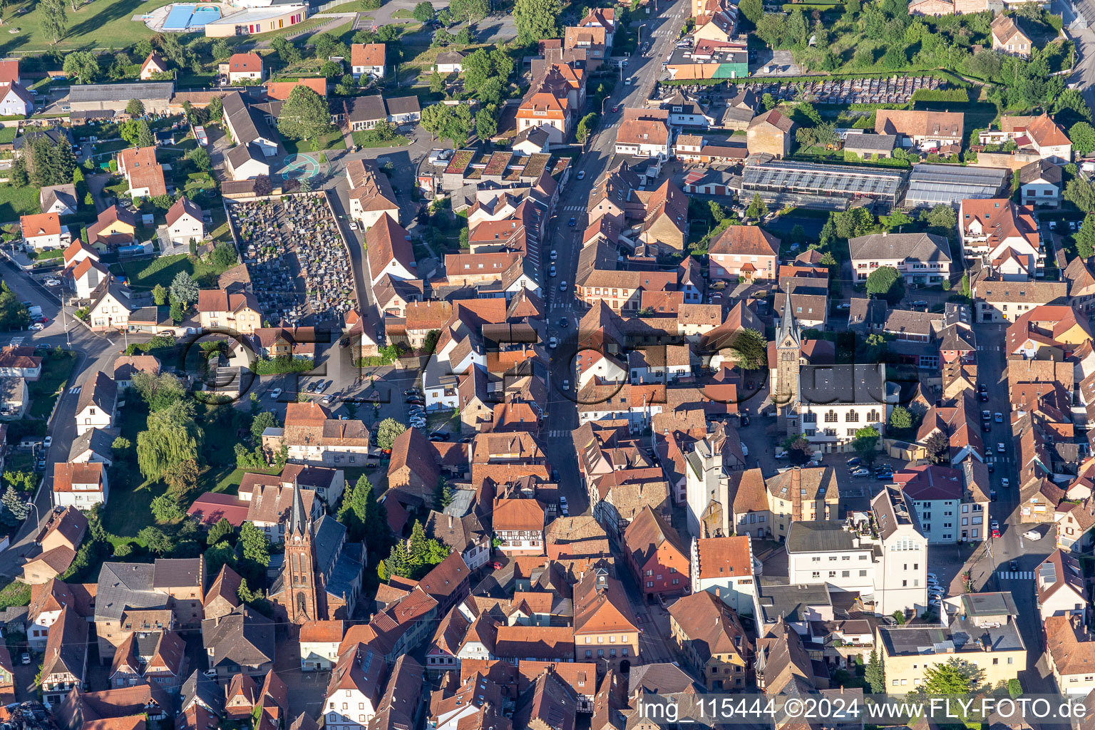 Val de Moder dans le département Bas Rhin, France depuis l'avion