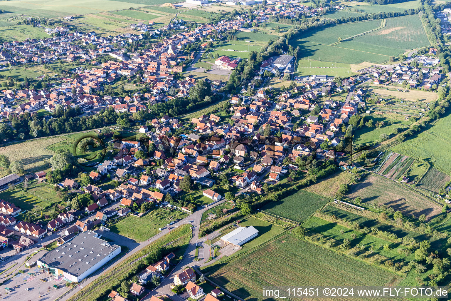 Niedermodern dans le département Bas Rhin, France hors des airs