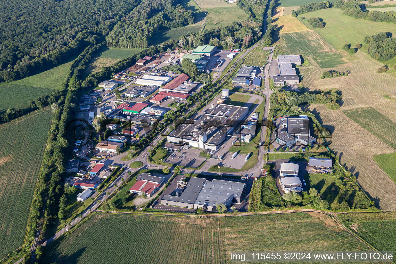 Niedermodern dans le département Bas Rhin, France depuis l'avion