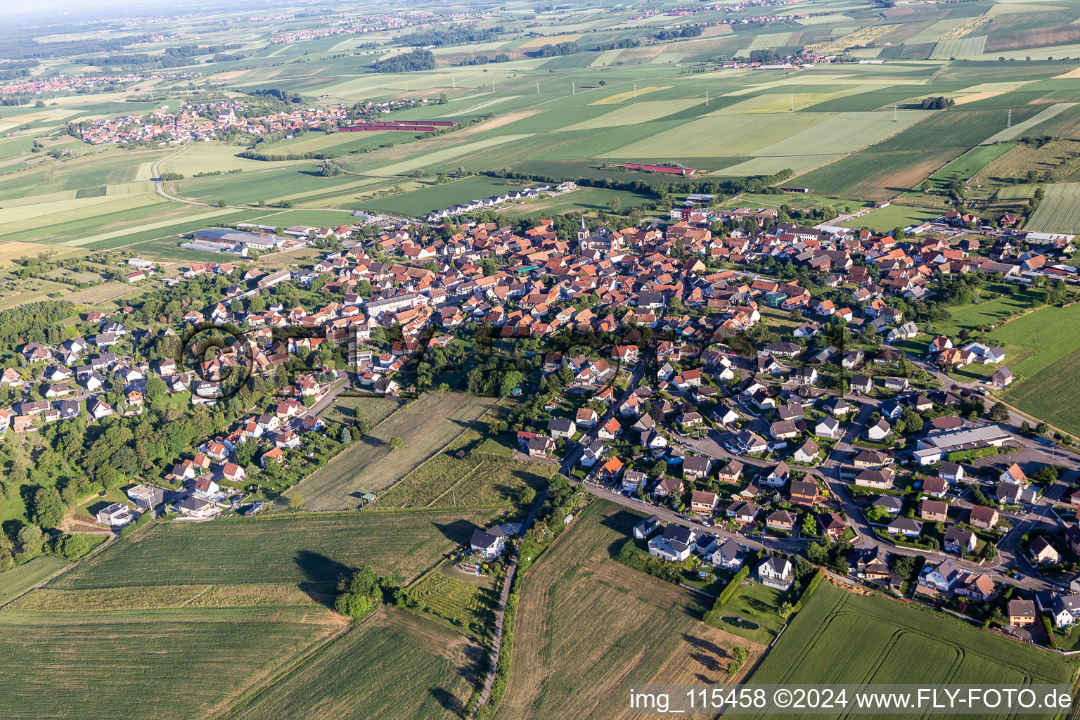 Vue oblique de Dauendorf dans le département Bas Rhin, France