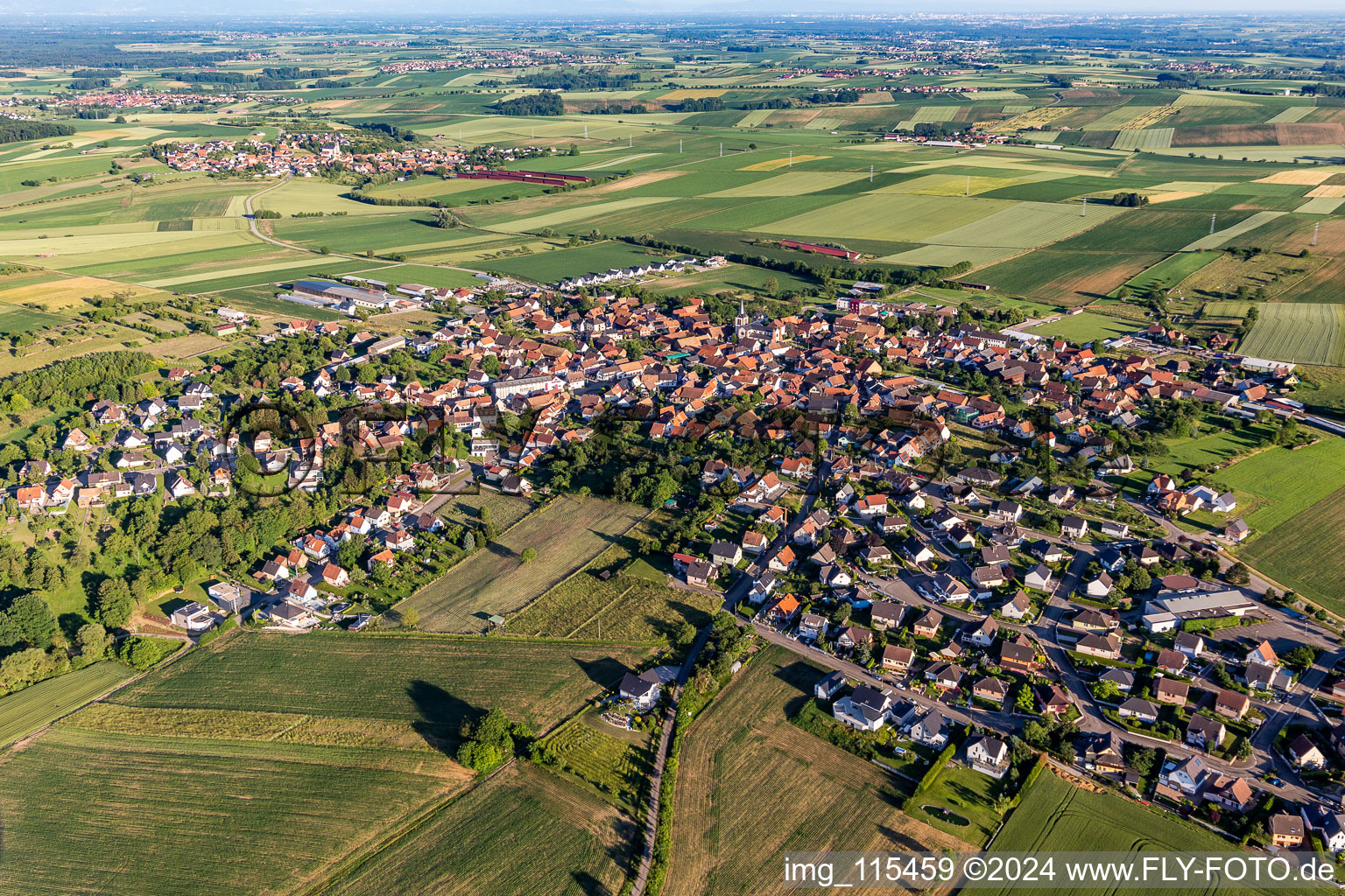 Dauendorf dans le département Bas Rhin, France d'en haut