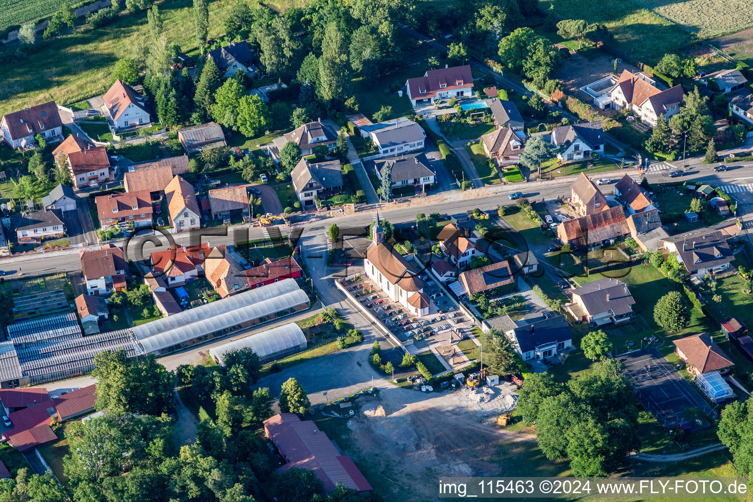 Vue aérienne de Neubourg à Dauendorf dans le département Bas Rhin, France