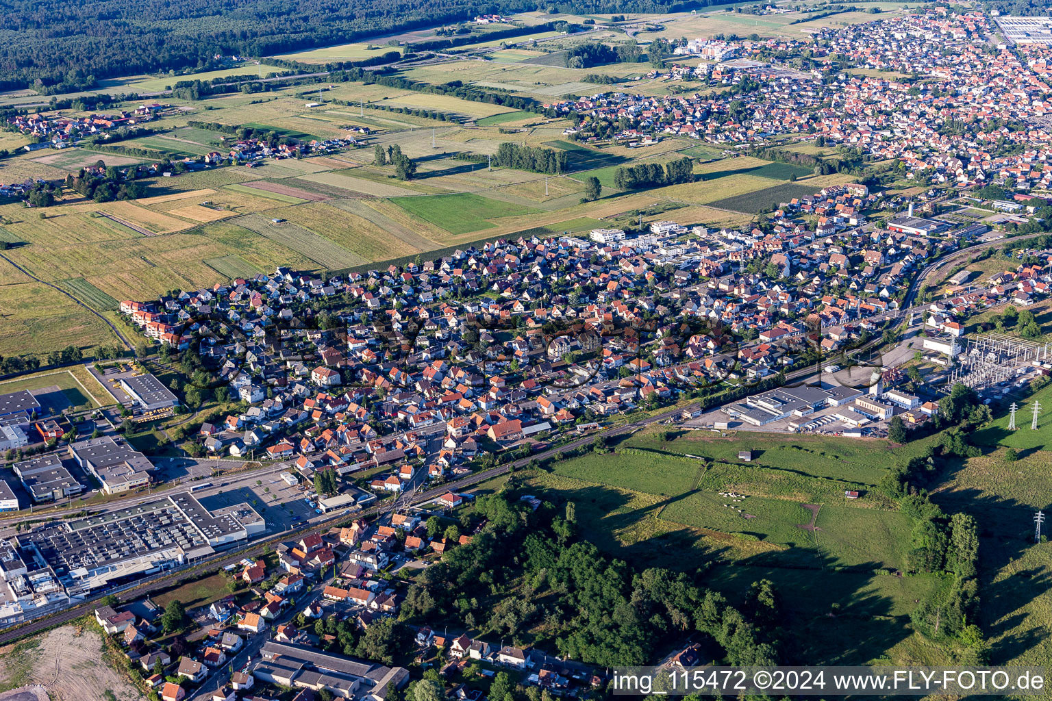 Vue aérienne de Quartier Metzgerhof Krausenhof in Hagenau dans le département Bas Rhin, France