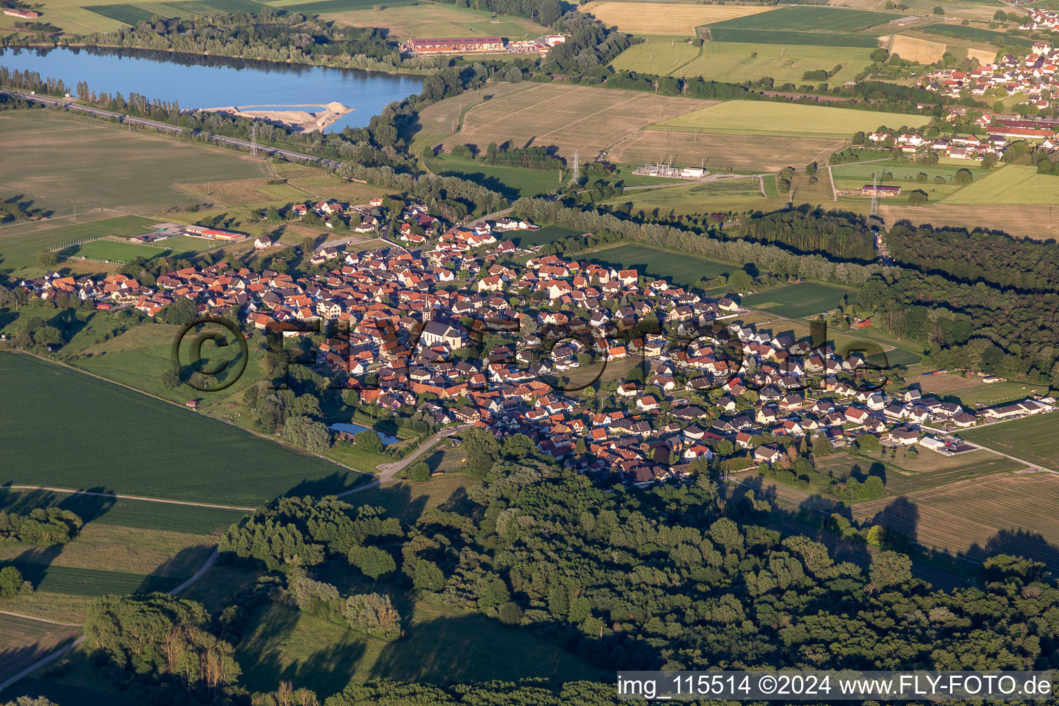 Photographie aérienne de Leutenheim dans le département Bas Rhin, France