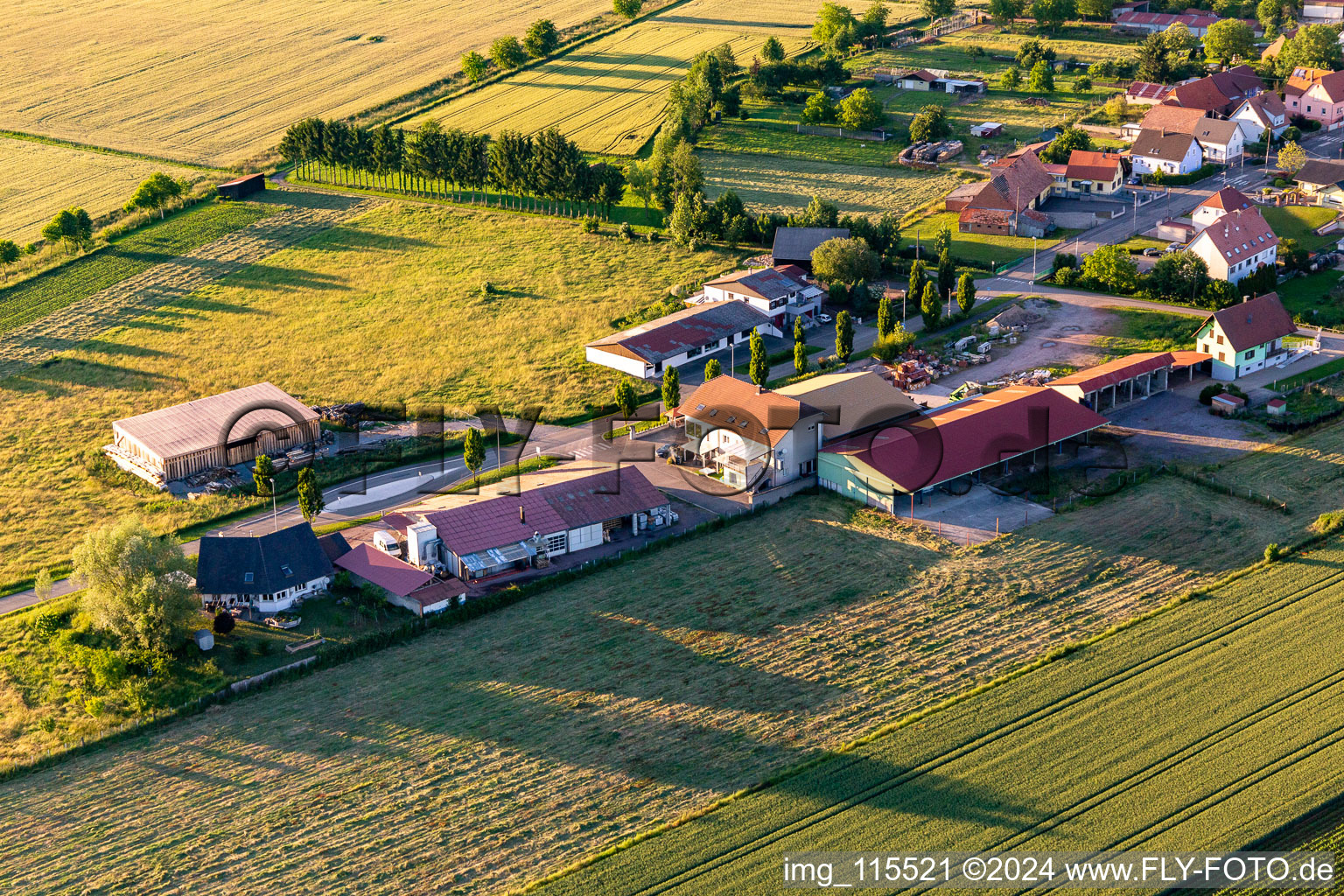 Vue d'oiseau de Buhl dans le département Bas Rhin, France