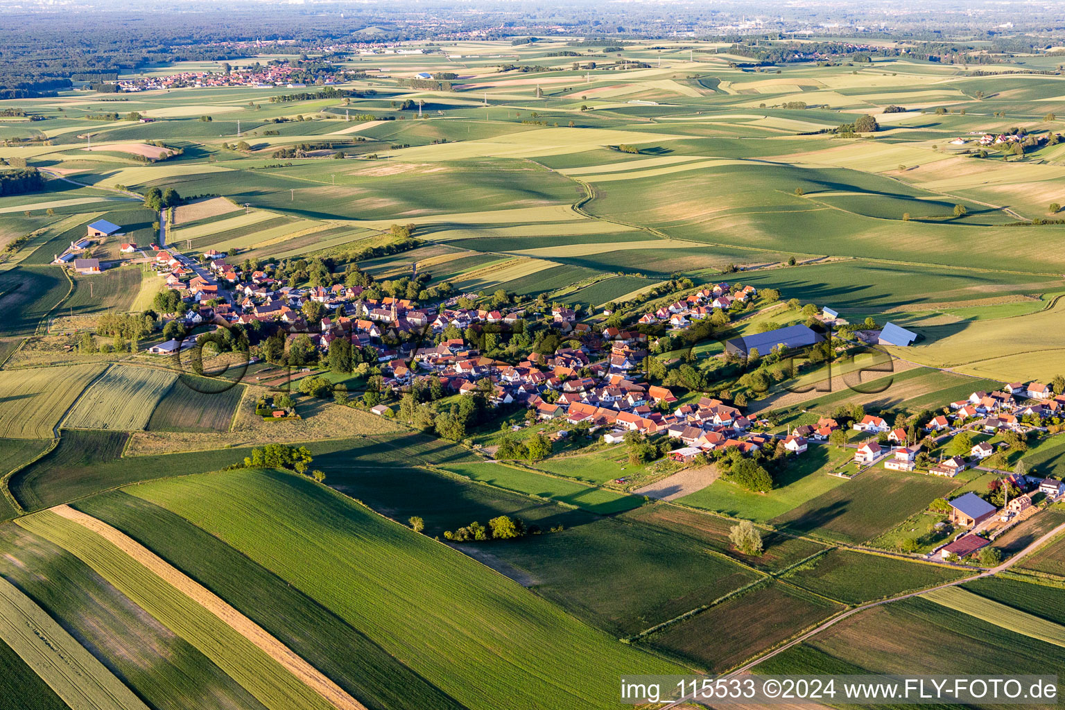 Vue oblique de Siegen dans le département Bas Rhin, France