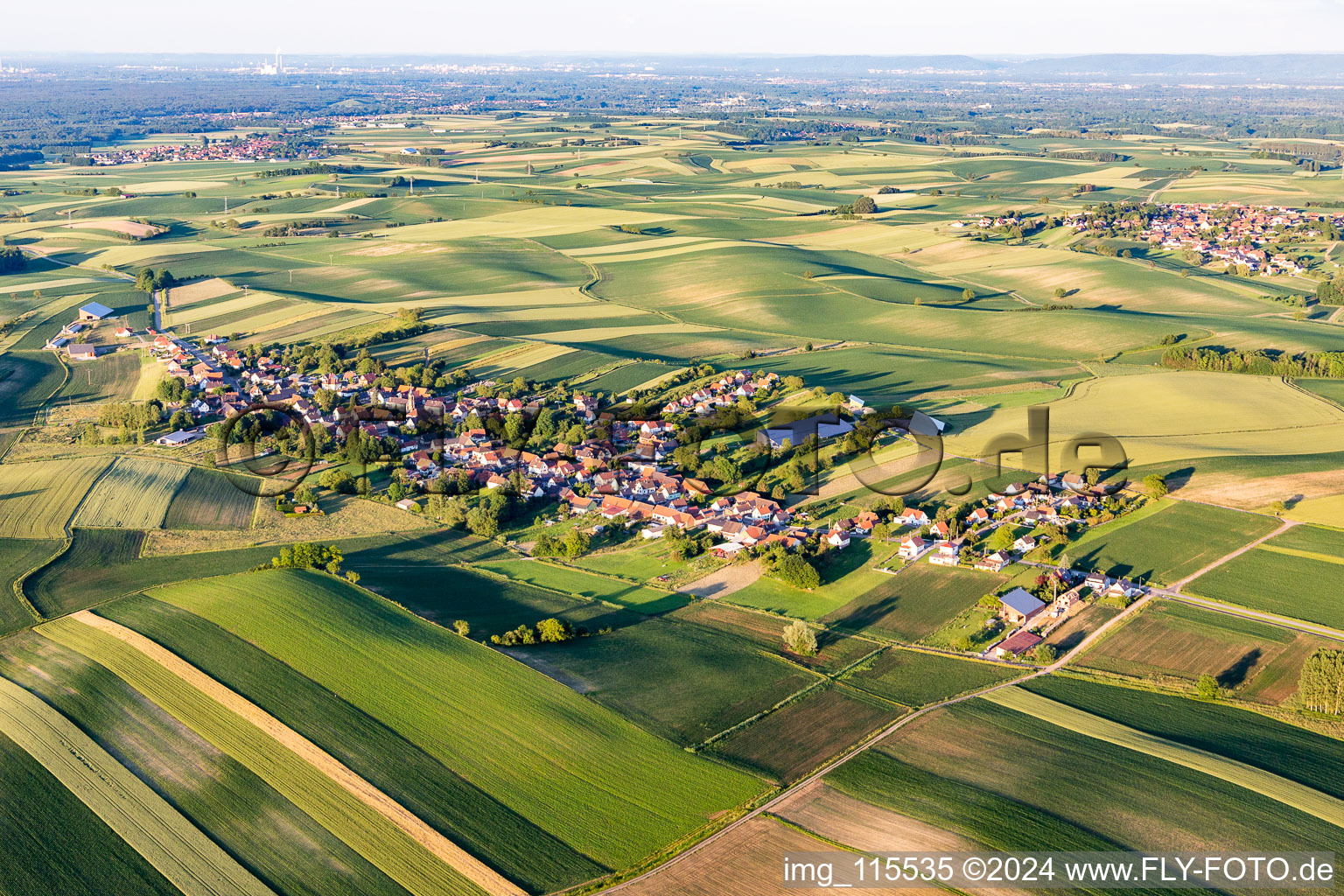 Siegen dans le département Bas Rhin, France d'en haut