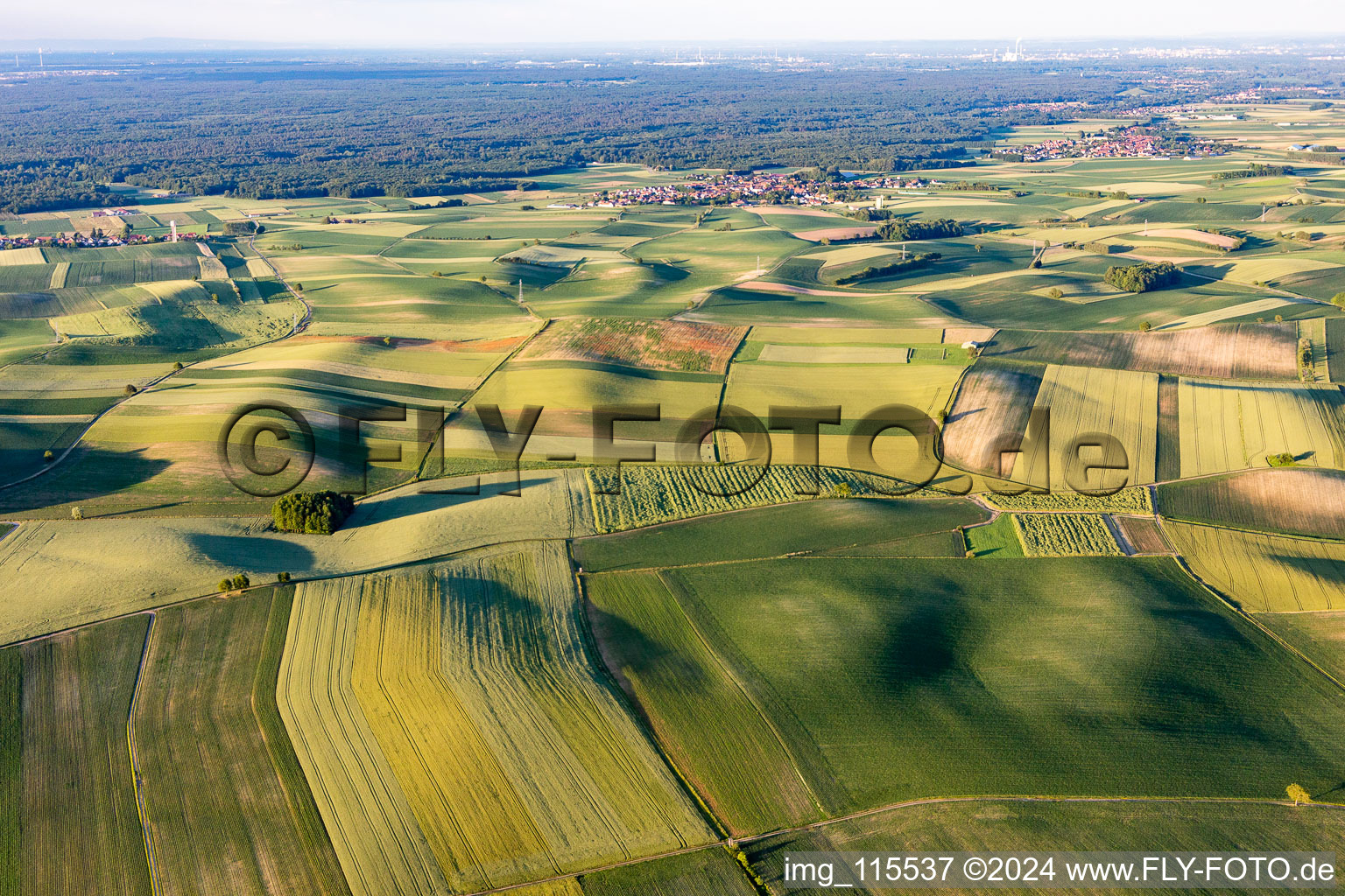 Vue aérienne de Seebach dans le département Bas Rhin, France