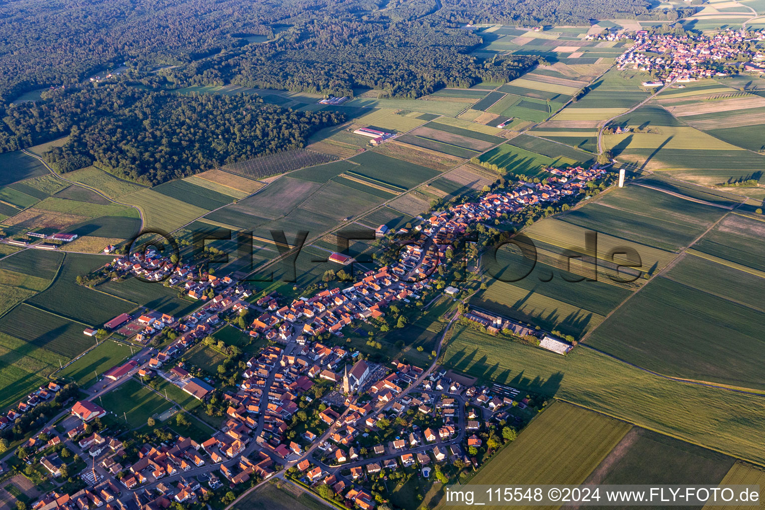 Schleithal dans le département Bas Rhin, France d'en haut