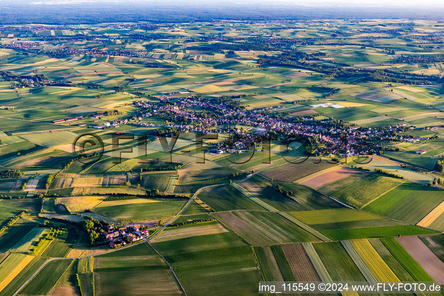 Vue oblique de Seebach dans le département Bas Rhin, France