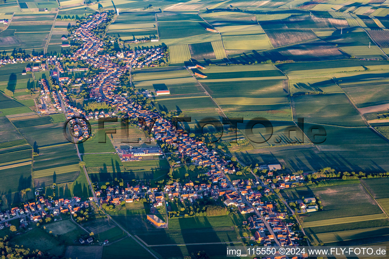 Schleithal dans le département Bas Rhin, France hors des airs