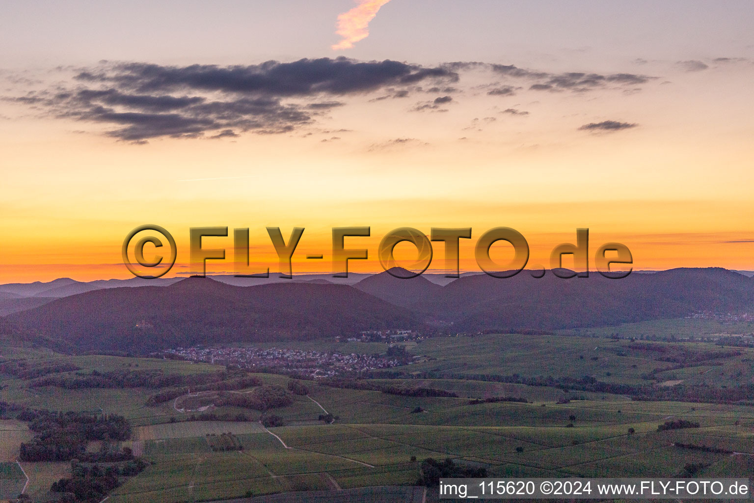 Klingenmünster dans le département Rhénanie-Palatinat, Allemagne vue du ciel