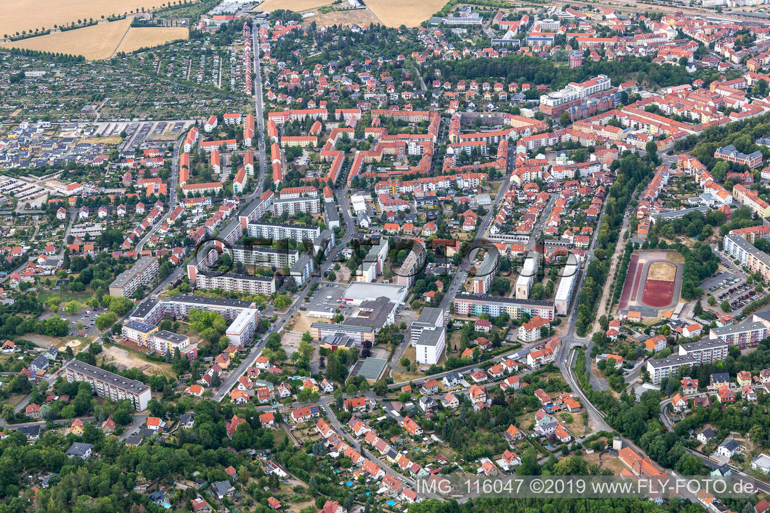 Vue aérienne de Arnstadt dans le département Thuringe, Allemagne