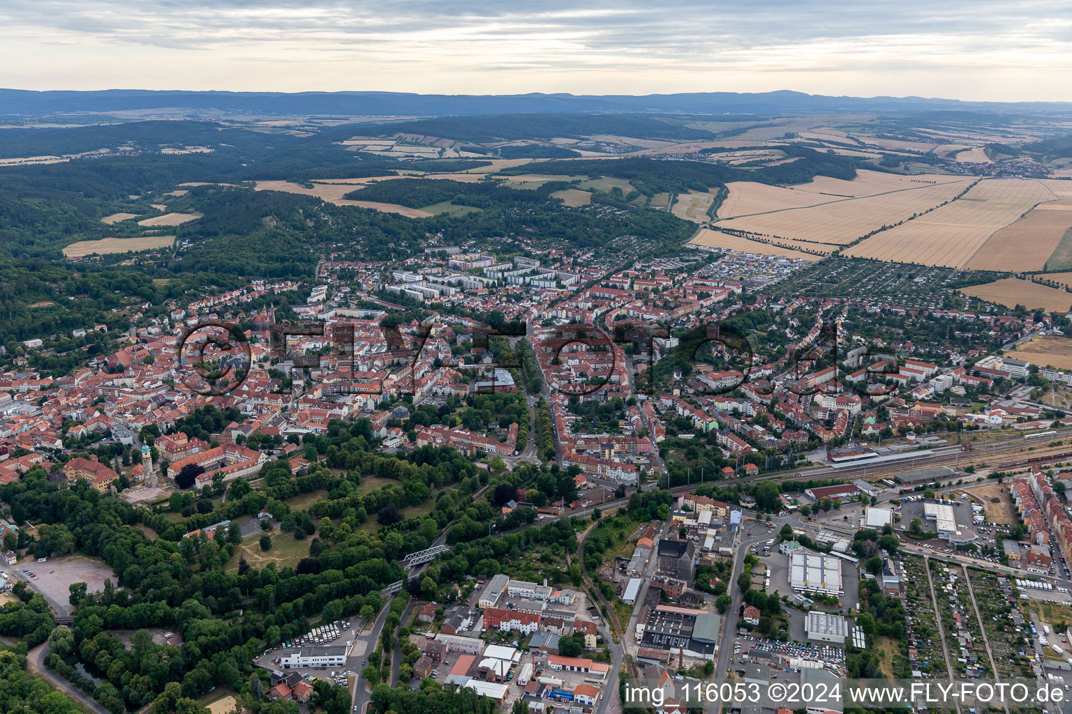 Arnstadt dans le département Thuringe, Allemagne hors des airs