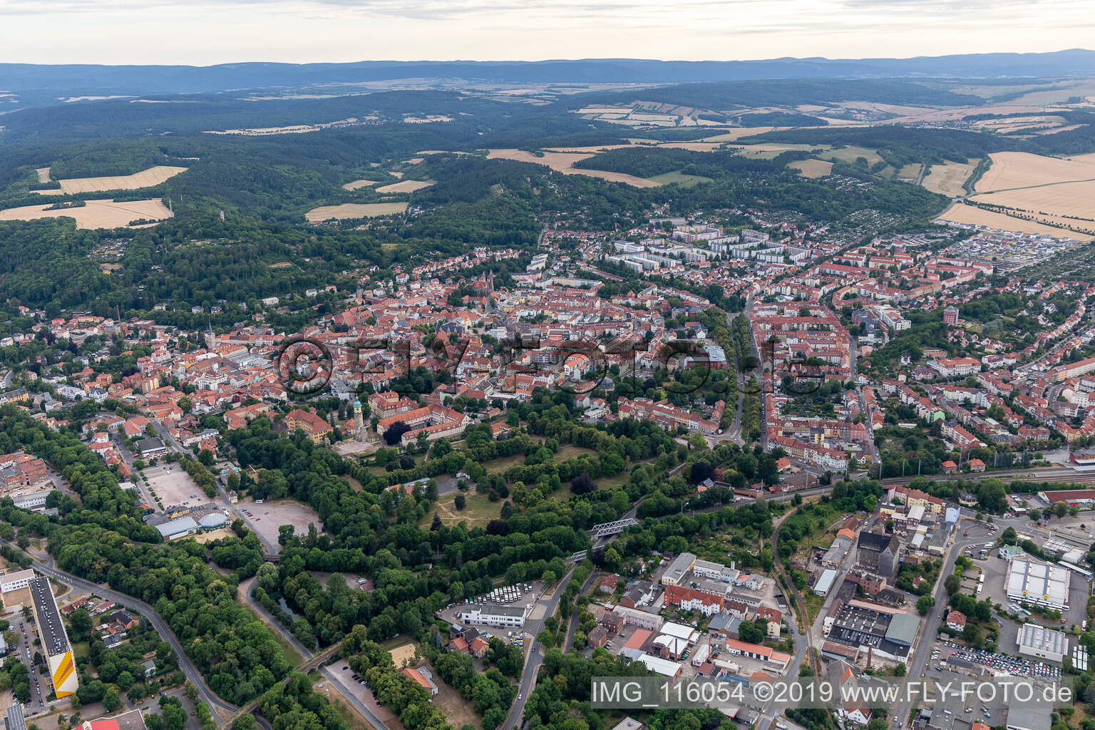 Arnstadt dans le département Thuringe, Allemagne vue d'en haut