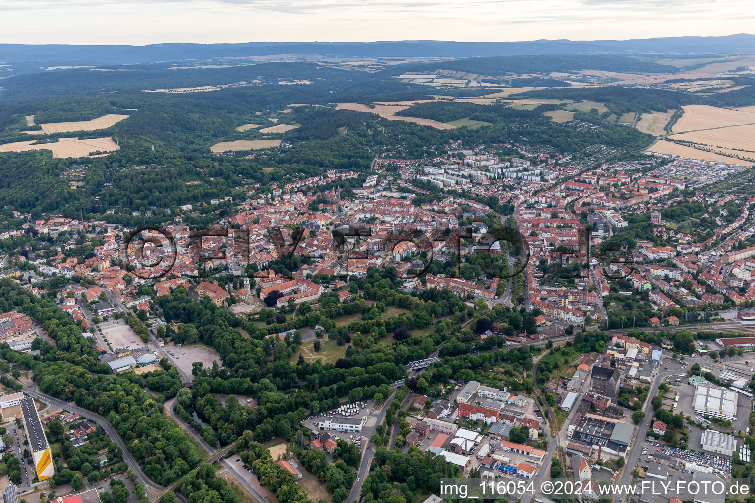 Arnstadt dans le département Thuringe, Allemagne vue d'en haut