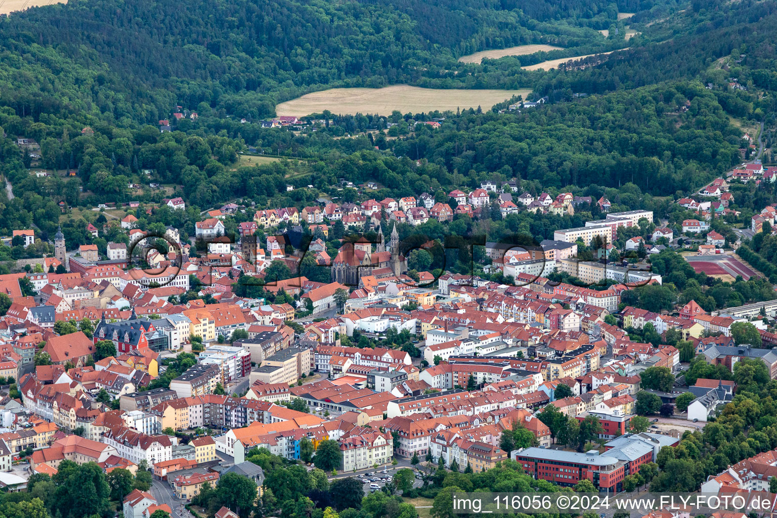 Vue d'oiseau de Arnstadt dans le département Thuringe, Allemagne