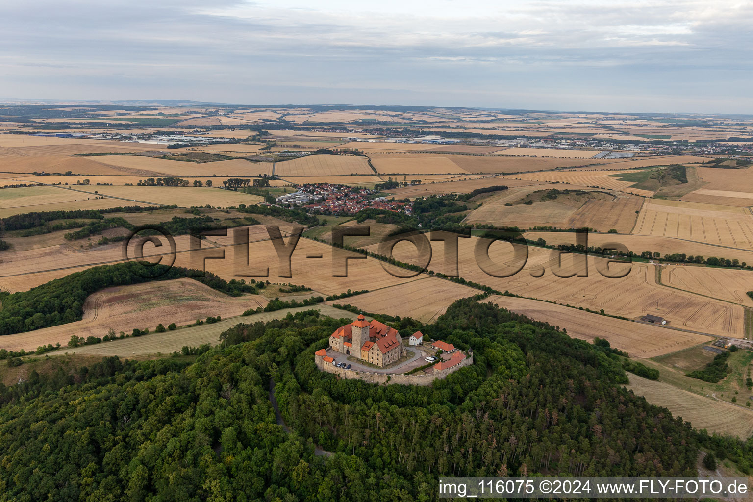 Vue oblique de Amt Wachsenburg dans le département Thuringe, Allemagne