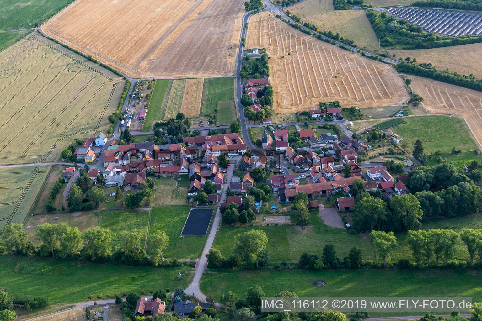 Photographie aérienne de Emleben dans le département Thuringe, Allemagne