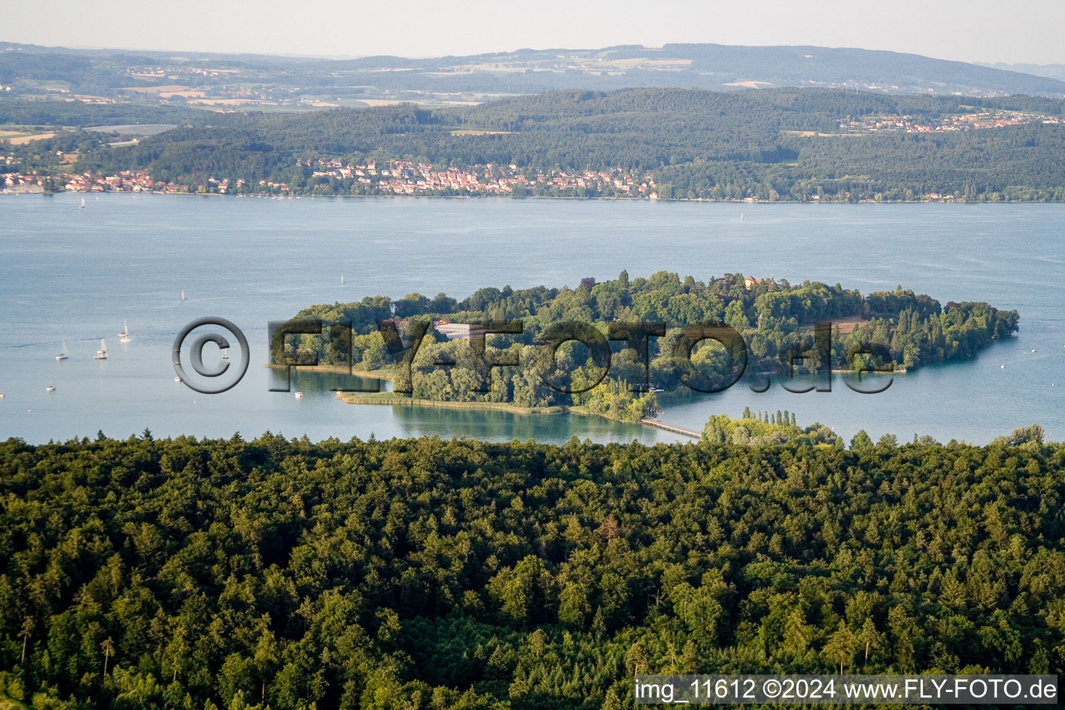 Vue aérienne de Constance, île Mainau à Mainau dans le département Bade-Wurtemberg, Allemagne