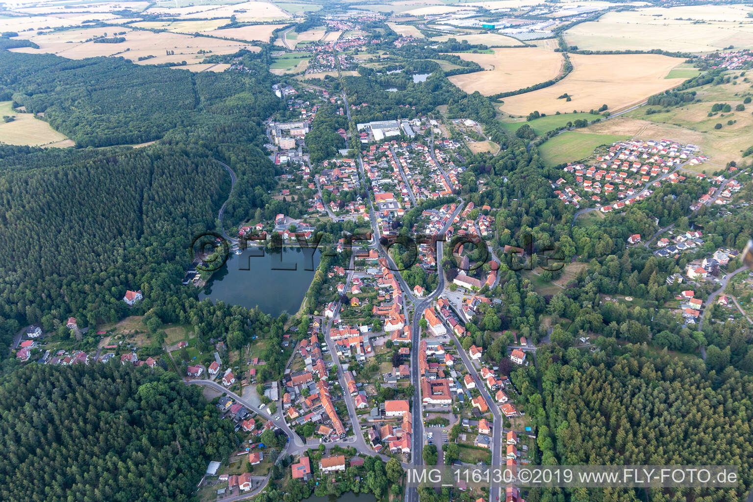 Vue aérienne de Georgenthal/Thür. Wald dans le département Thuringe, Allemagne