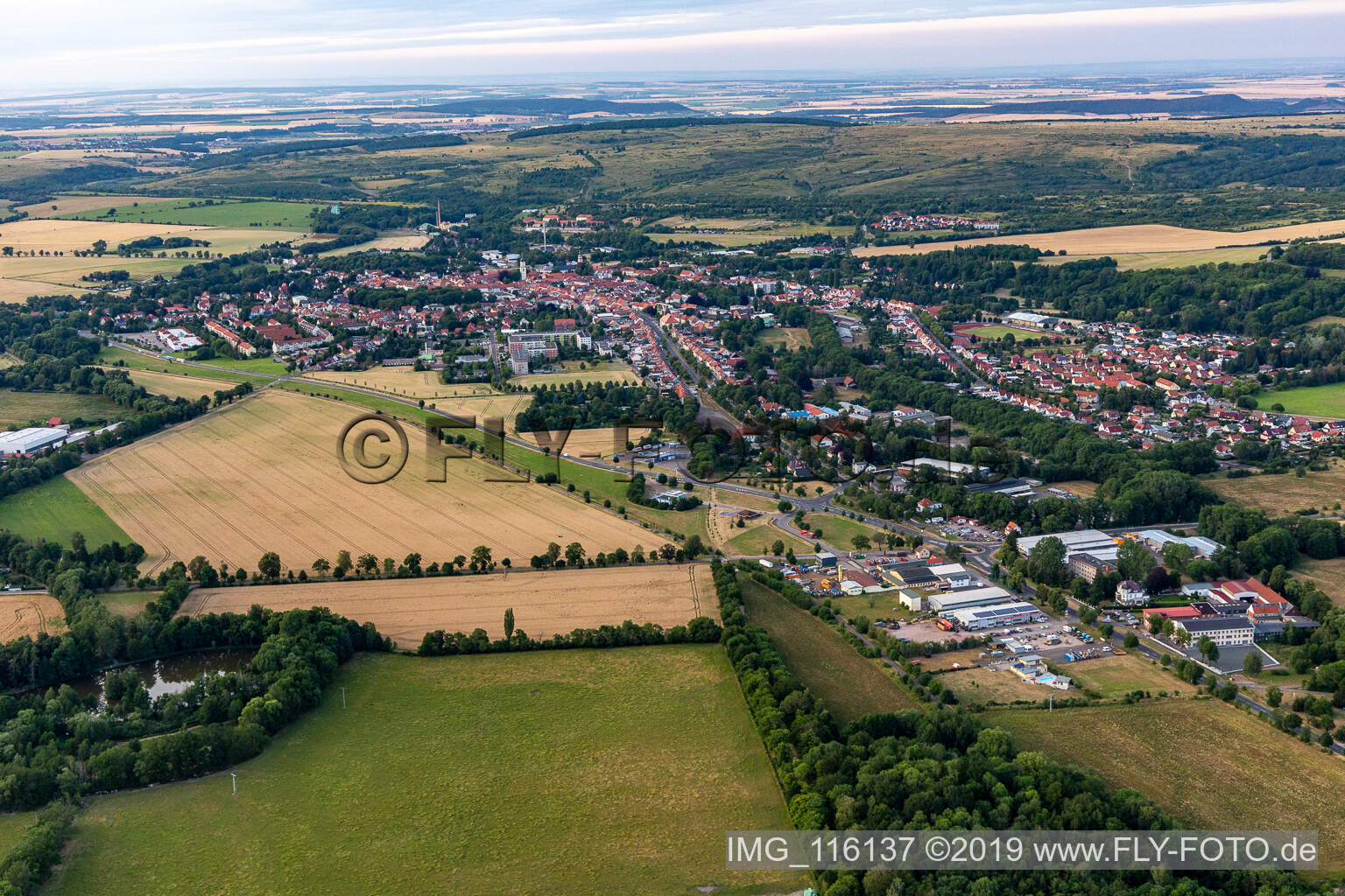Vue aérienne de Ohrdruf dans le département Thuringe, Allemagne