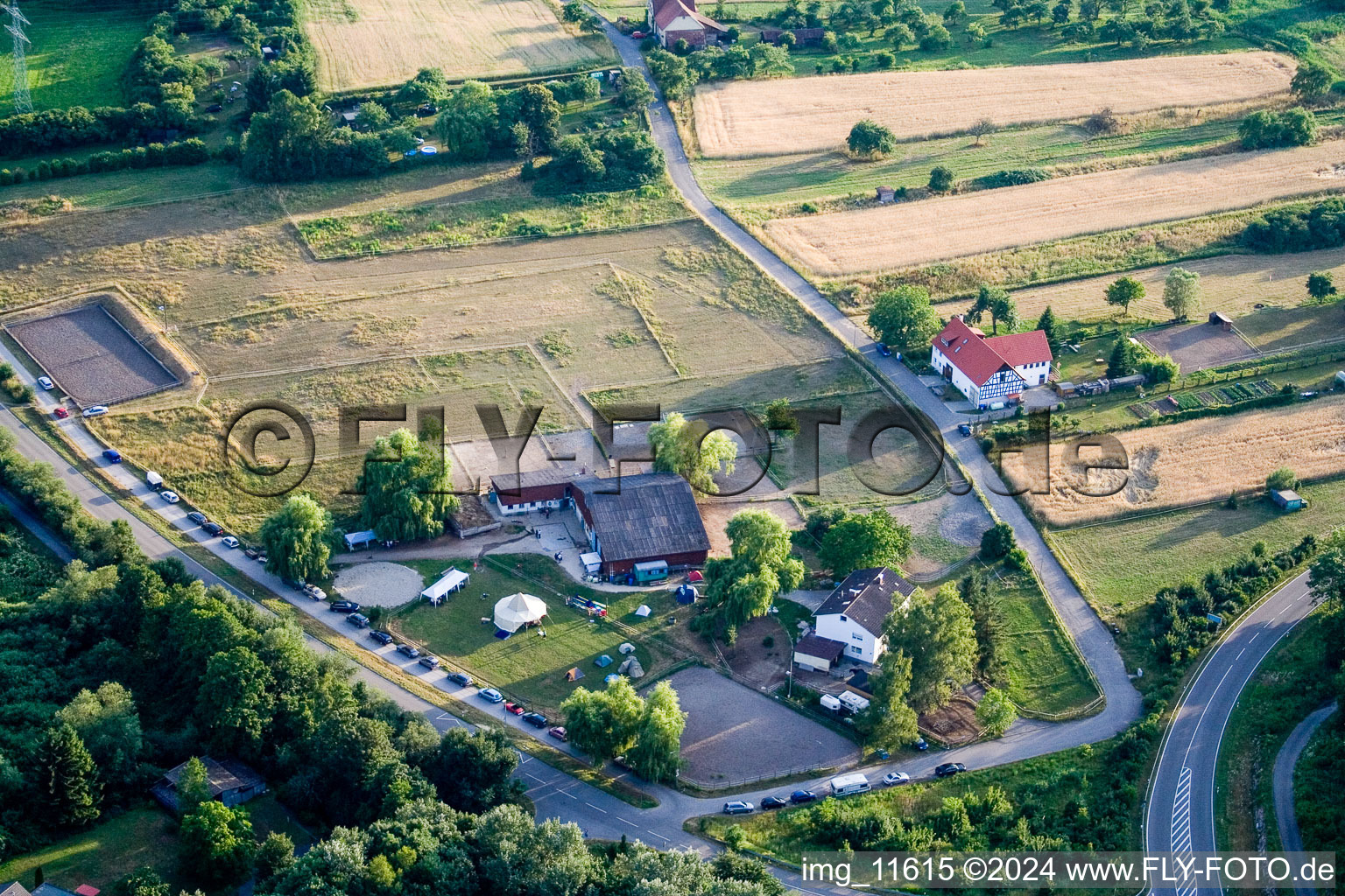 Image drone de Randonnée thérapeutique Reithof Trab eV sur le lac de Constance à le quartier Wollmatingen in Konstanz dans le département Bade-Wurtemberg, Allemagne