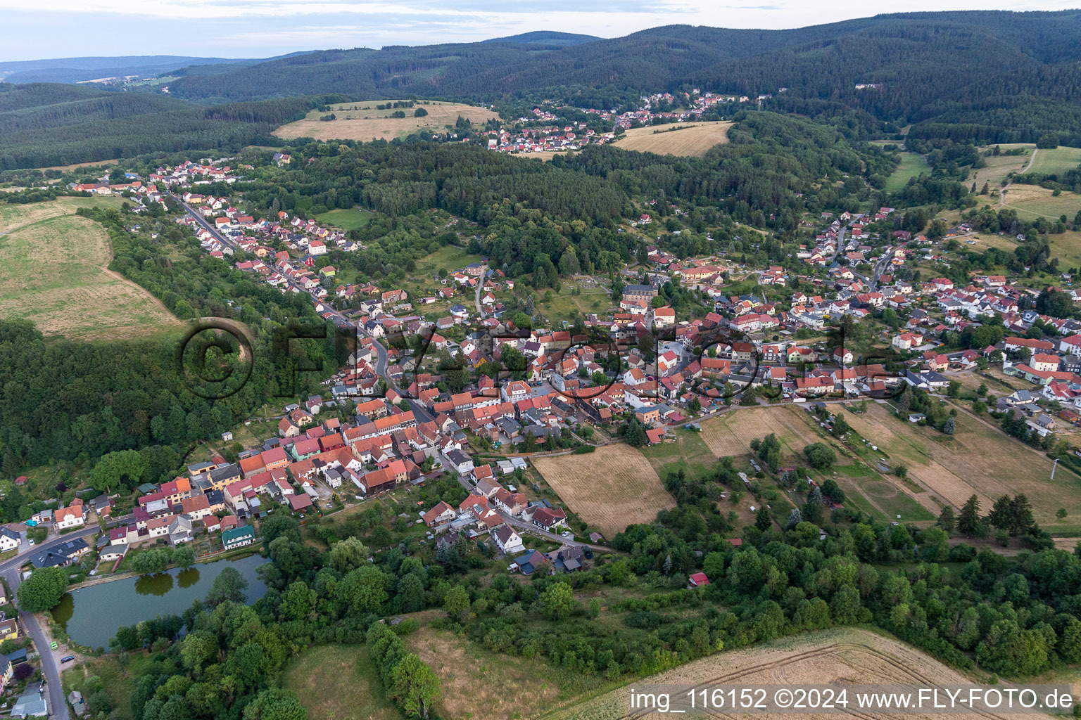 Vue aérienne de Quartier Geraberg in Geratal dans le département Thuringe, Allemagne