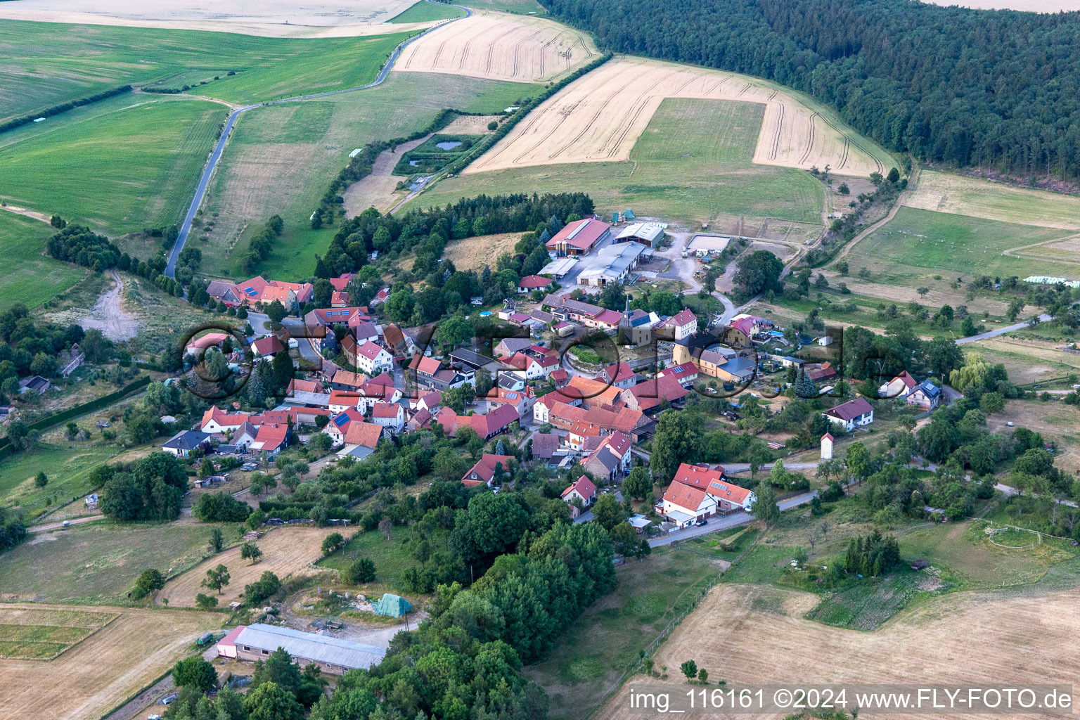 Vue aérienne de Plaue dans le département Thuringe, Allemagne