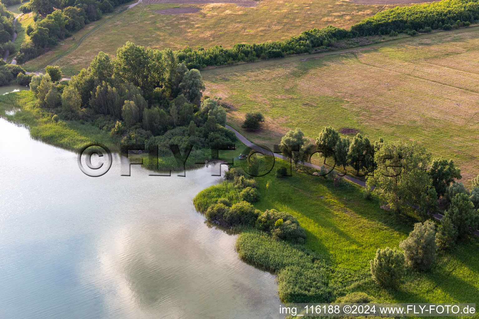 Vue aérienne de Zone de baignade à Unteruckersee à Prenzlau dans le département Brandebourg, Allemagne