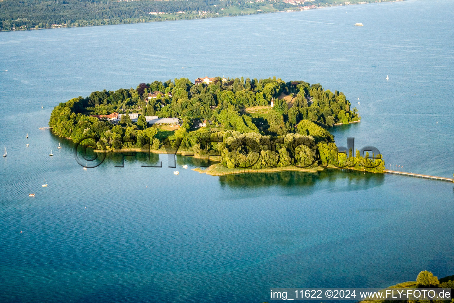 Vue aérienne de Constance, île Mainau à Mainau dans le département Bade-Wurtemberg, Allemagne