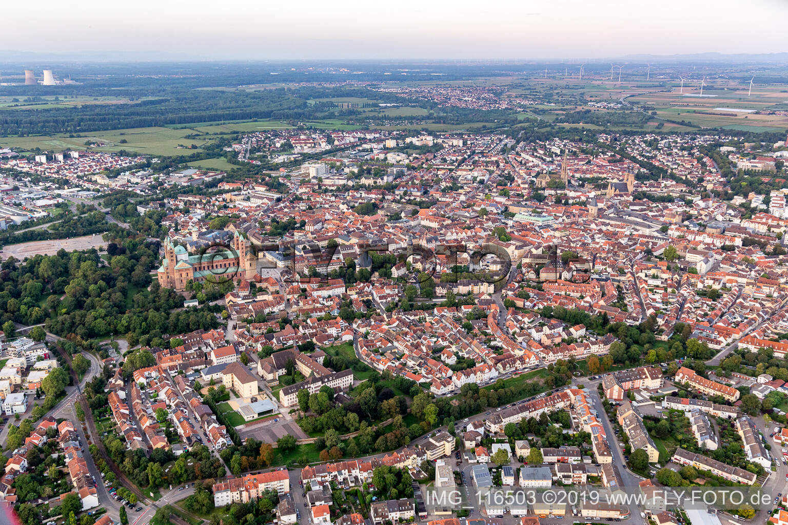 Vue oblique de Speyer dans le département Rhénanie-Palatinat, Allemagne