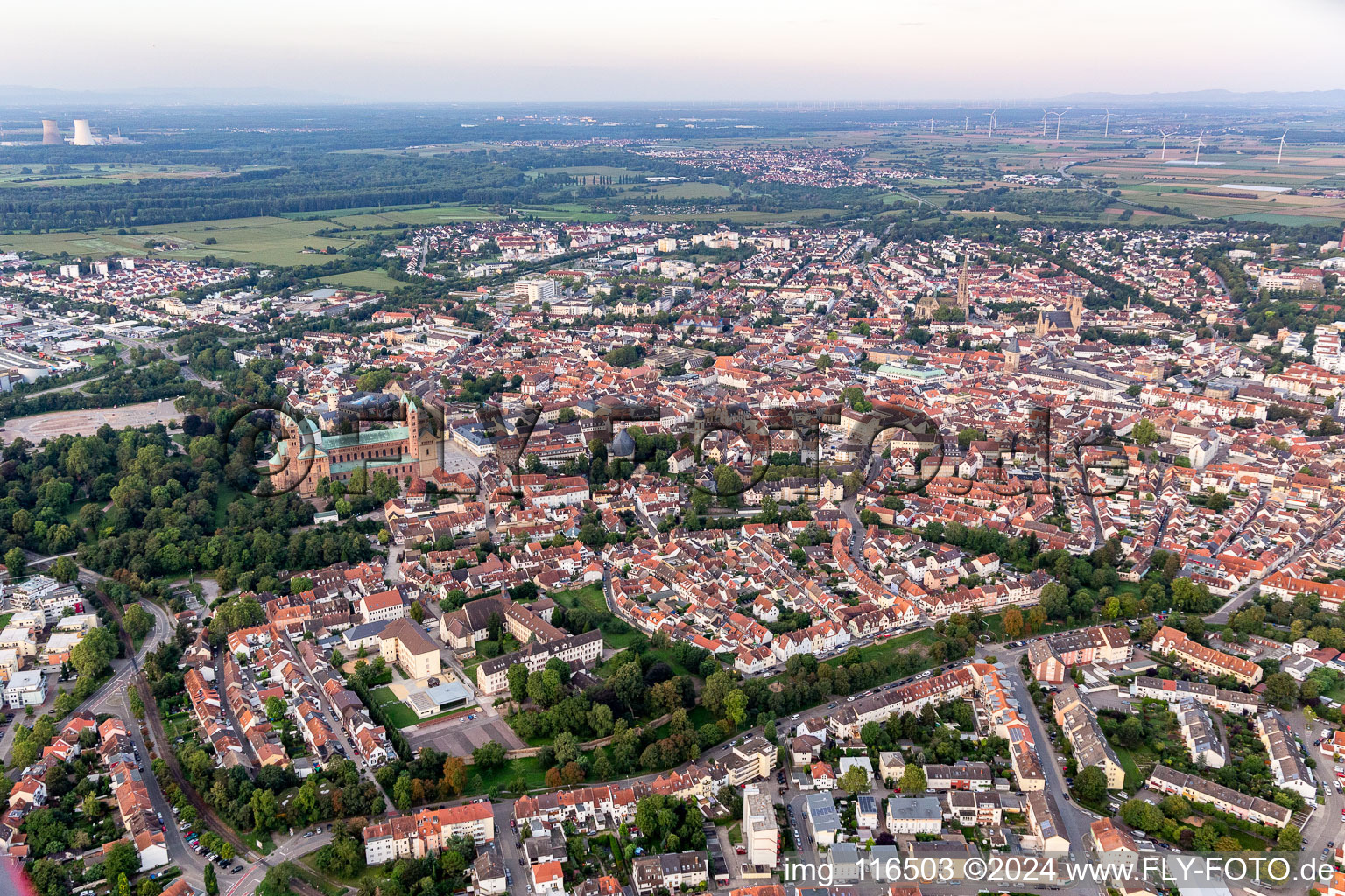 Vue oblique de Speyer dans le département Rhénanie-Palatinat, Allemagne