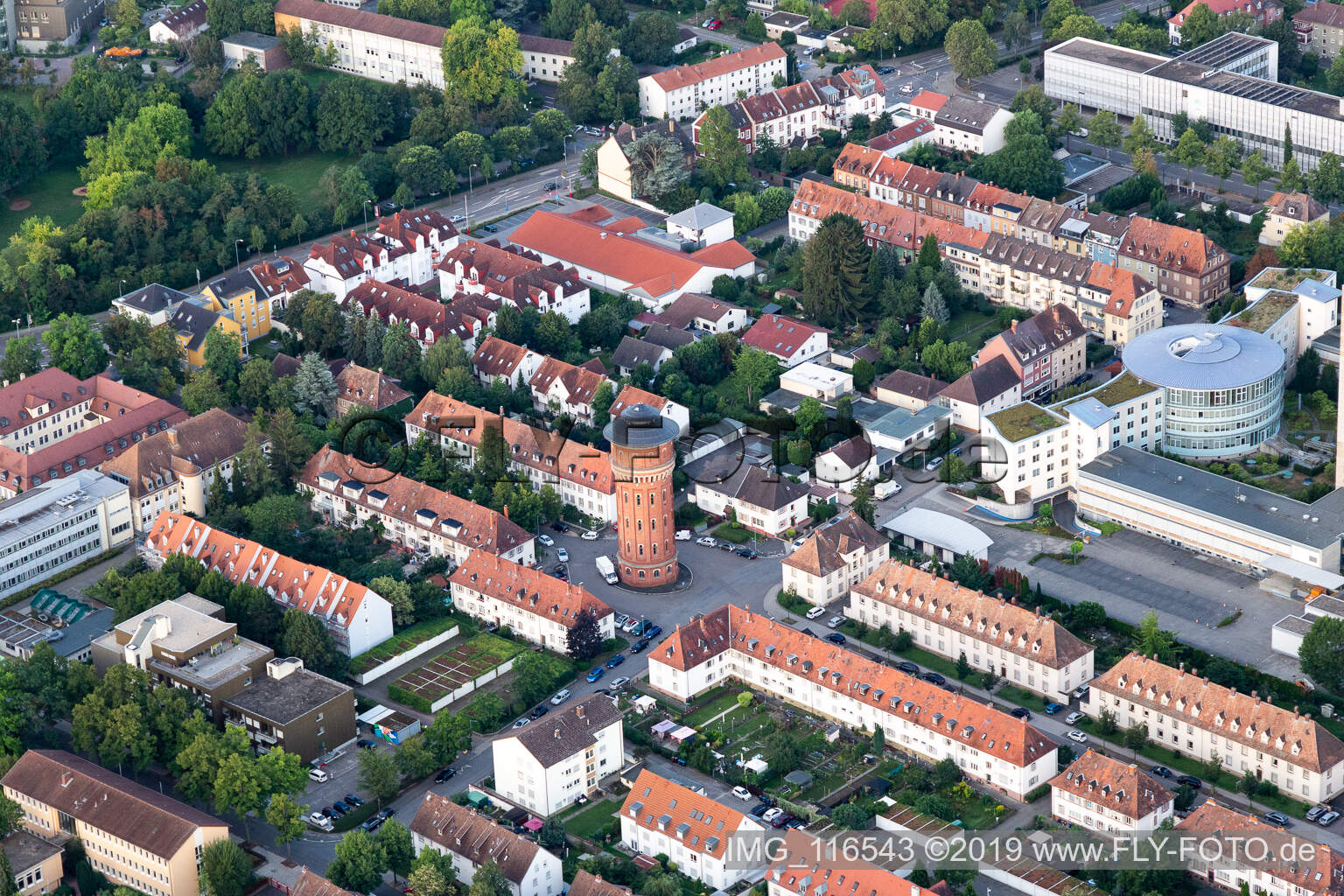Vue aérienne de Château d'eau à Speyer dans le département Rhénanie-Palatinat, Allemagne