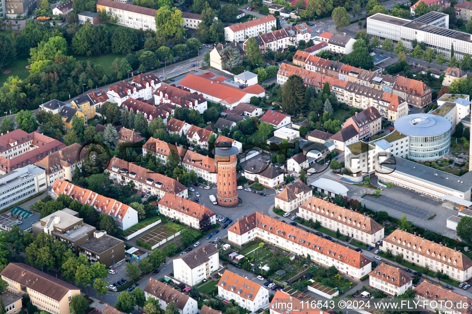 Vue aérienne de Château d'eau à Speyer dans le département Rhénanie-Palatinat, Allemagne