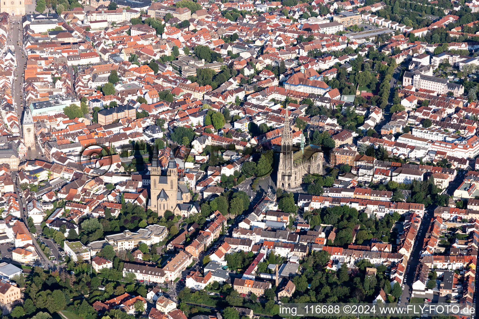 Vue aérienne de Speyer dans le département Rhénanie-Palatinat, Allemagne