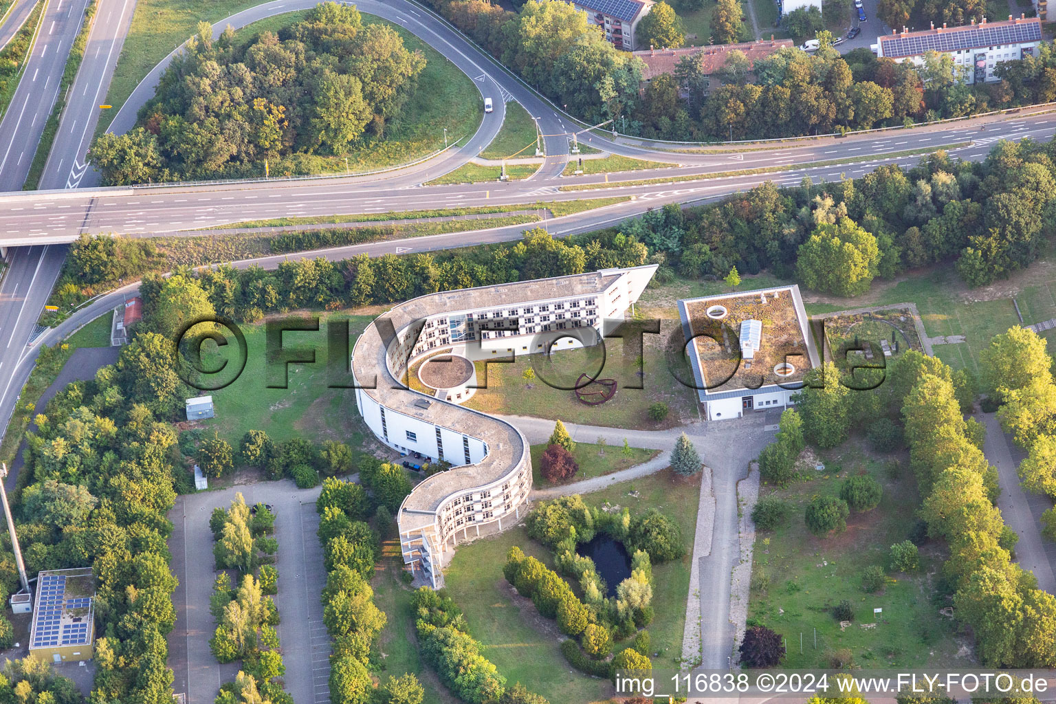 Photographie aérienne de Complexe de bâtiments courbes de l'Institut pédagogique de l'État de Rhénanie-Palatinat à Speyer dans le département Rhénanie-Palatinat, Allemagne