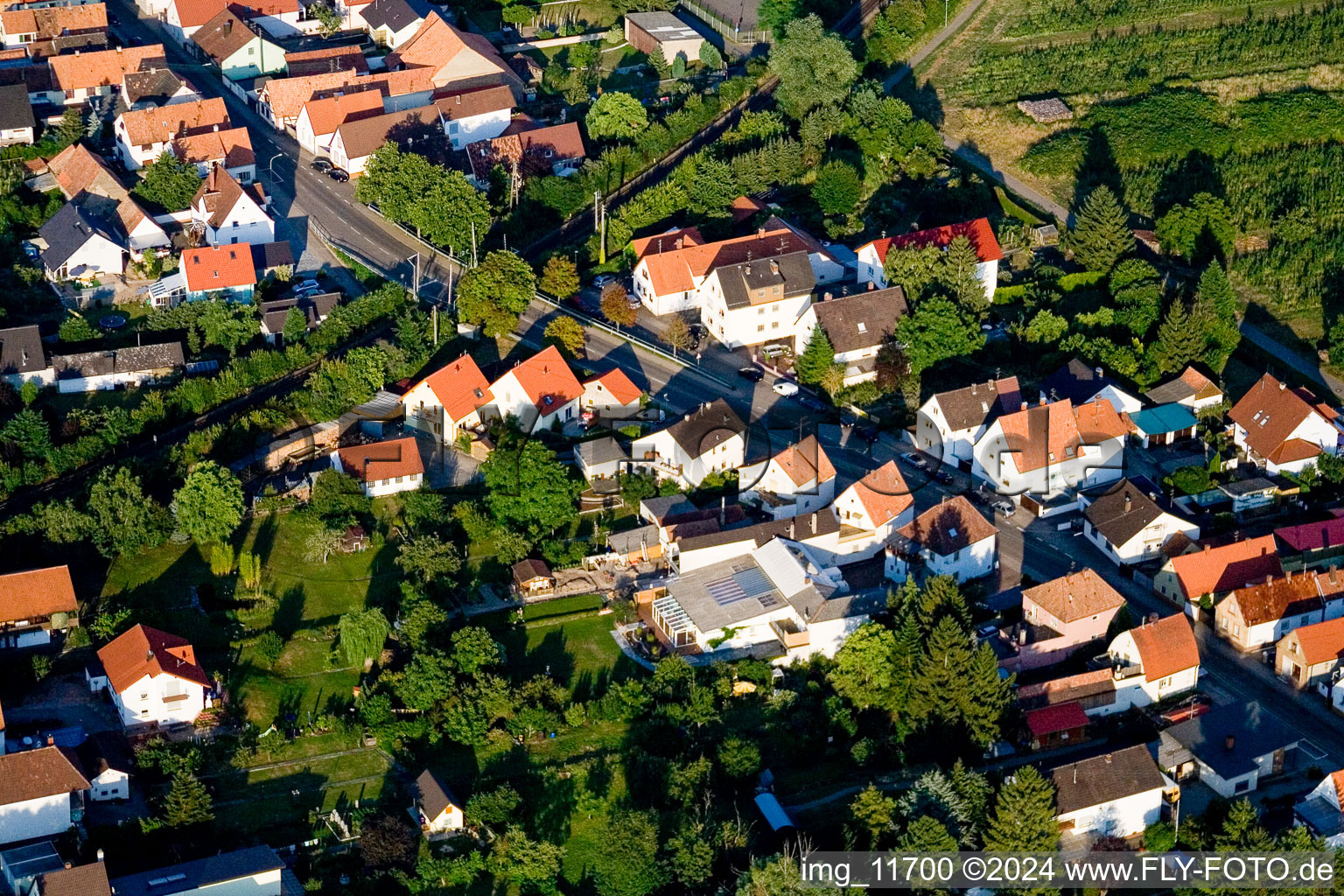 Vue aérienne de Passage à niveau Saarstr à Kandel dans le département Rhénanie-Palatinat, Allemagne