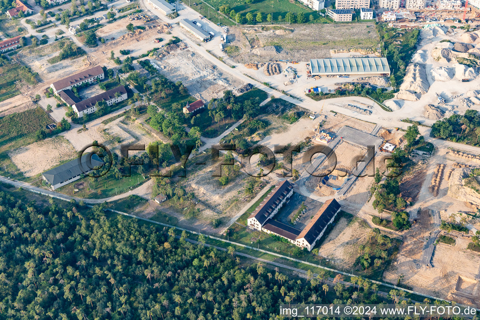 Site de l'ancienne caserne américaine SULLIVAN à Käfertaler Wald à le quartier Käfertal in Mannheim dans le département Bade-Wurtemberg, Allemagne d'en haut